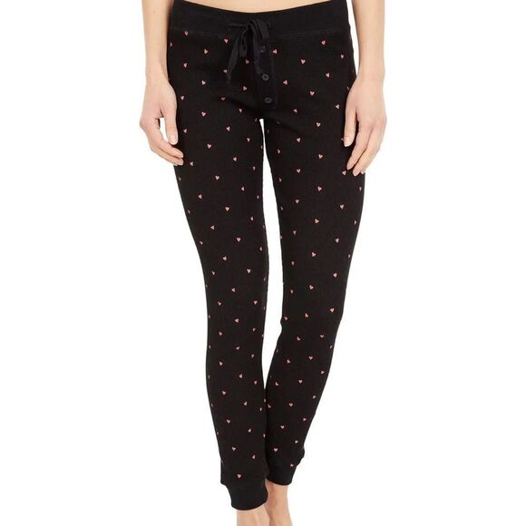 REVOLVE Thermal Heart PJ & Scrunchie Set in Black & Red Plush NWT - Picture 3 of 3